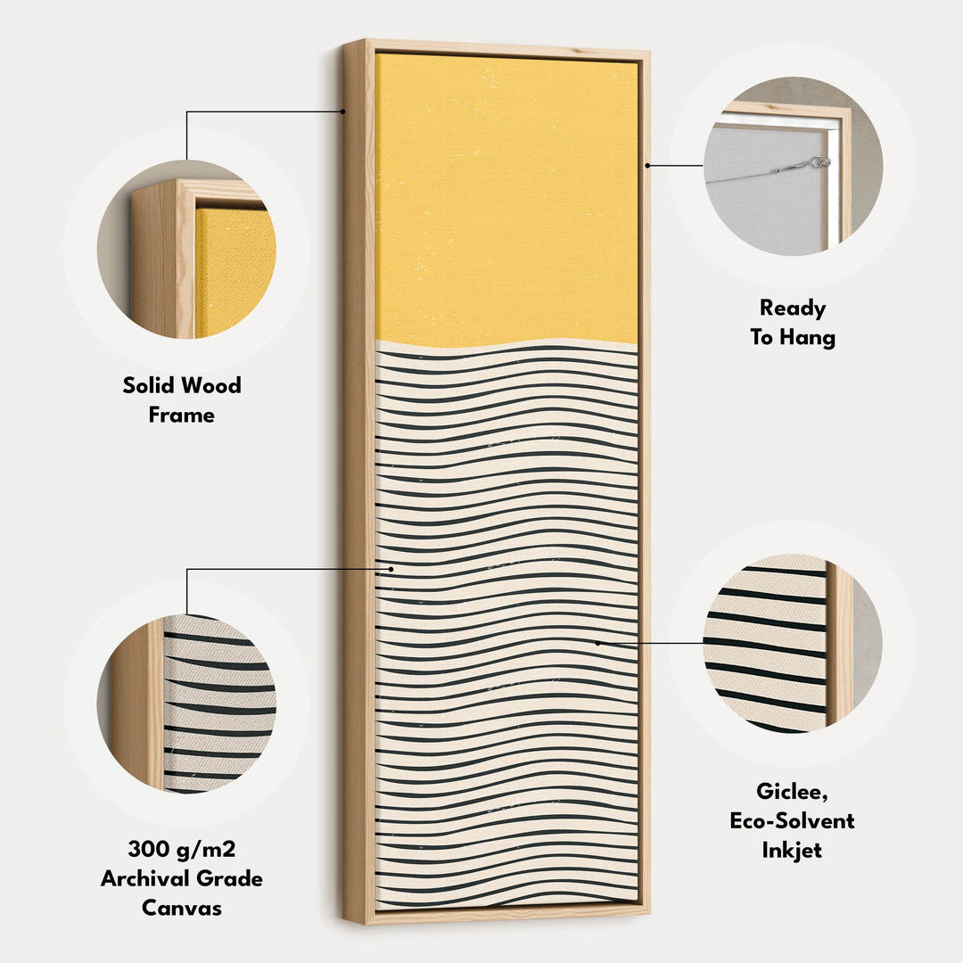 Minimalist Brush Dots Vertical Framed Canvas Wall Art for Bedroom or Office - Atelier Printworks