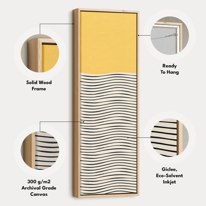 Minimalist Brush Dots Vertical Framed Canvas Wall Art for Bedroom or Office - Atelier Printworks