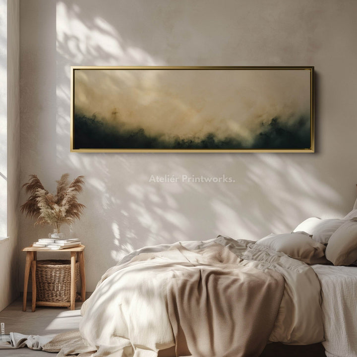 Abstract Beige Long Narrow Wall Art Horizontal Wall Decor - Atelier Printworks