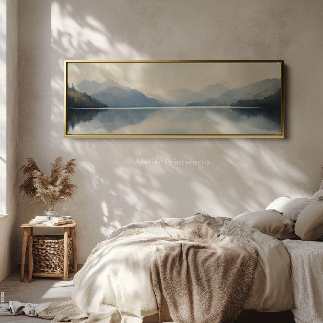 Abstract Mountain and Lake Horizontal Wall Art - Atelier Printworks
