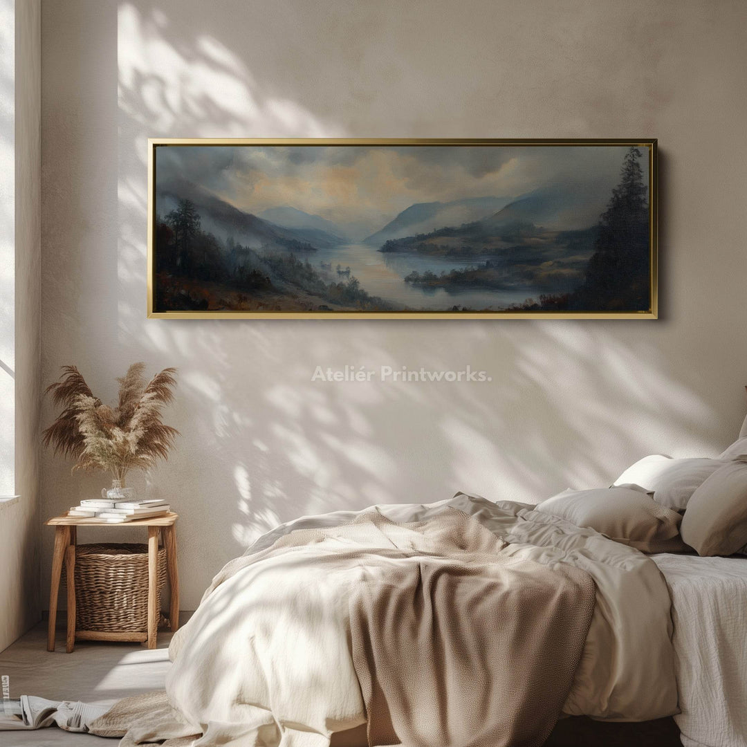 Vintage Mountain Wall Art Large Framed Picture - Atelier Printworks