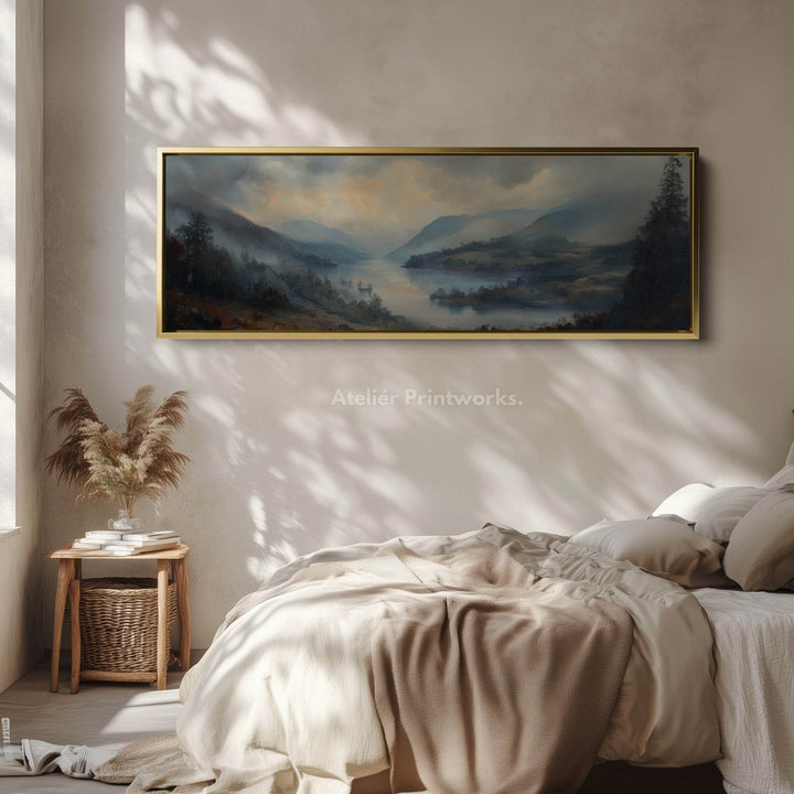 Vintage Mountain Wall Art Large Framed Picture - Atelier Printworks