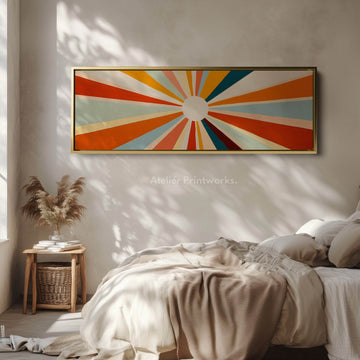 Sunburst Panoramic Framed Canvas Long Wall Art Print - Atelier Printworks