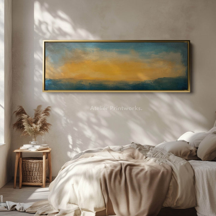 Abstract Sunset Narrow Long Wall Art Canvas - Atelier Printworks