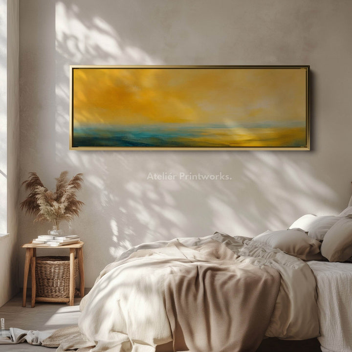 Abstract Yellow Long Narrow Horizontal Wall Art Canvas - Atelier Printworks