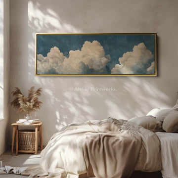 Above Bed Cloud Wall Decor Long Panoramic Wall Art - Atelier Printworks