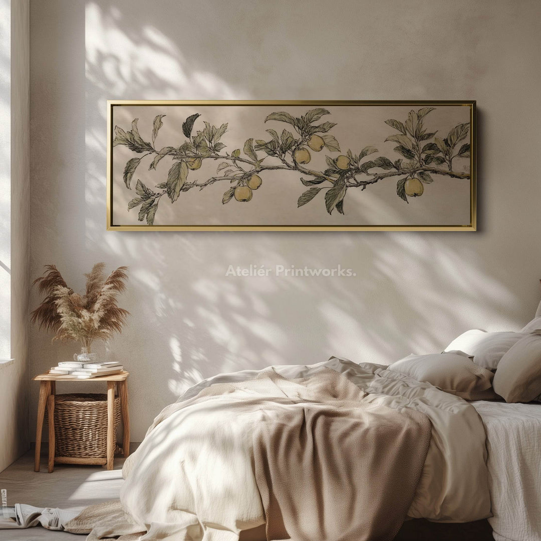 Apple Tree Above Bed Decor Framed Canvas Wall Decor - Atelier Printworks