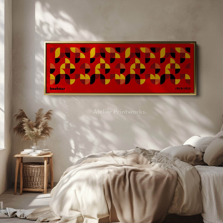 Horizontal Above Bed Red Wall Art Bauhaus - Atelier Printworks
