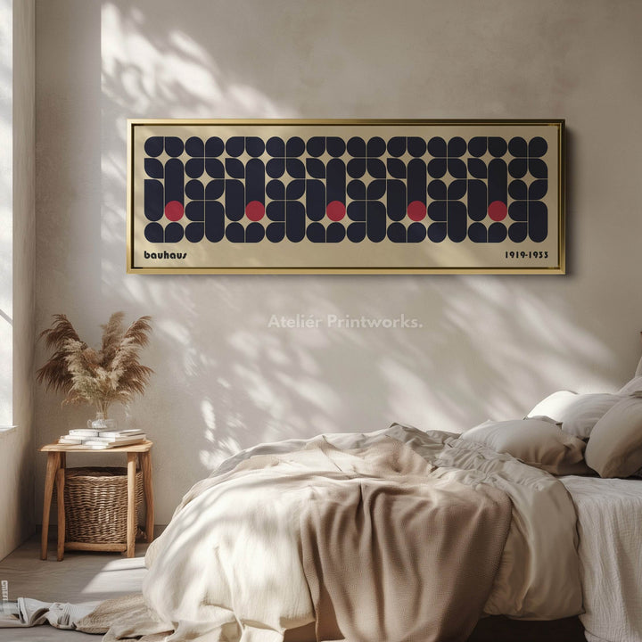 Long Framed Guest Bedroom Wall Art Modern Bauhaus - Atelier Printworks