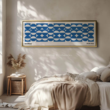 Bauhaus Long Narrow Panoramic Framed Canvas Wall Art - Atelier Printworks