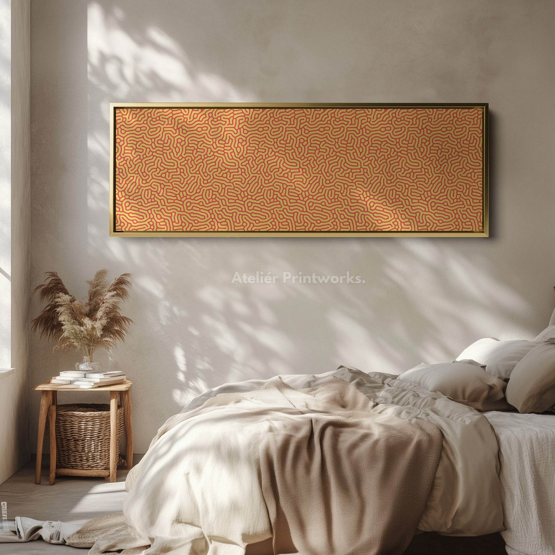 Yellow & Red Geometric Organic Pattern Horizontal Wall Art - Atelier Printworks