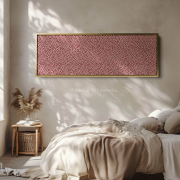 Red & White Coral Pattern Panoramic Wall Decor - Atelier Printworks