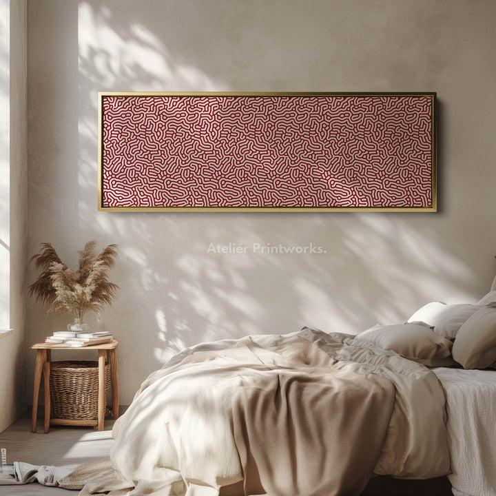 Red & White Coral Pattern Panoramic Wall Decor - Atelier Printworks