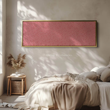 Red & Pink Organic Pattern Panoramic Long Wall Decor - Atelier Printworks