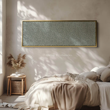 Green & White Organic Pattern Horizontal Long Wall Decor - Atelier Printworks