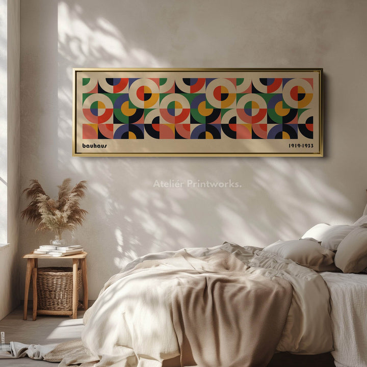 Horizontal Long Wall Art Beige Bauhaus Mid Century - Atelier Printworks