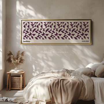 Panoramic Wall Decor Purple Bauhaus Framed Canvas - Atelier Printworks