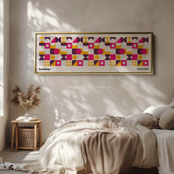 Panoramic Wall Art Canvas Bauhaus Large Framed - Atelier Printworks