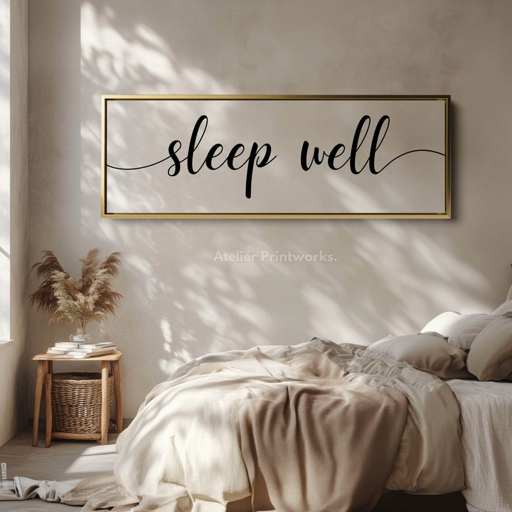 Master Bedroom Above Bed Wall Art - Sleep Well - Atelier Printworks