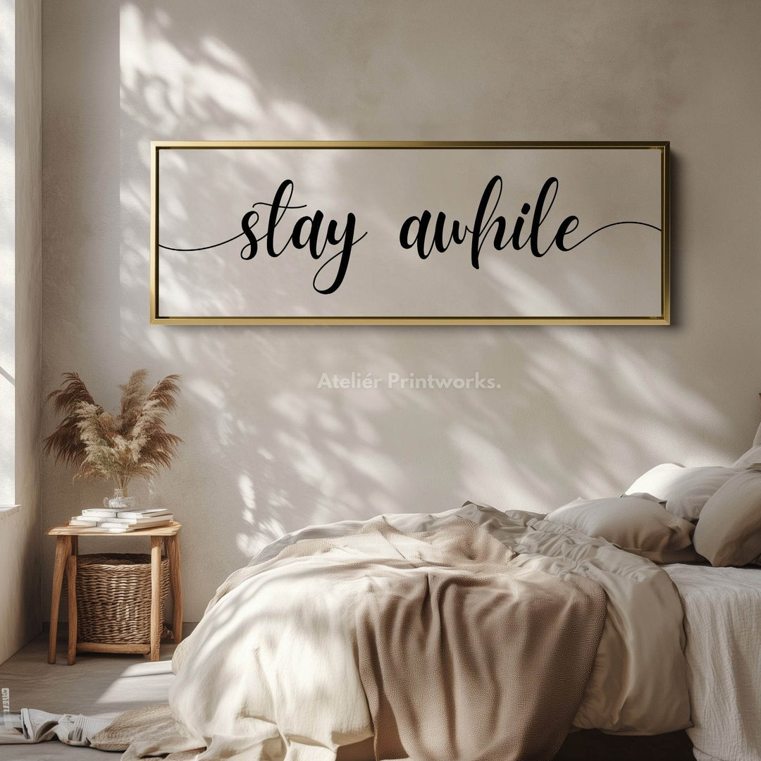 Master Bedroom Above Bed Wall Art - Stay Awhile - Atelier Printworks