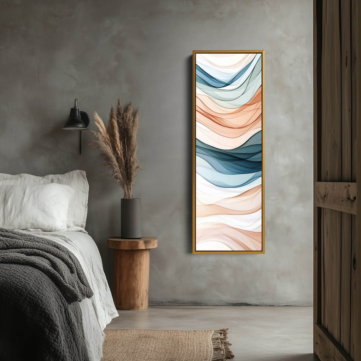 Long Narrow Vertical Wall Art Neutral Wave - Atelier Printworks