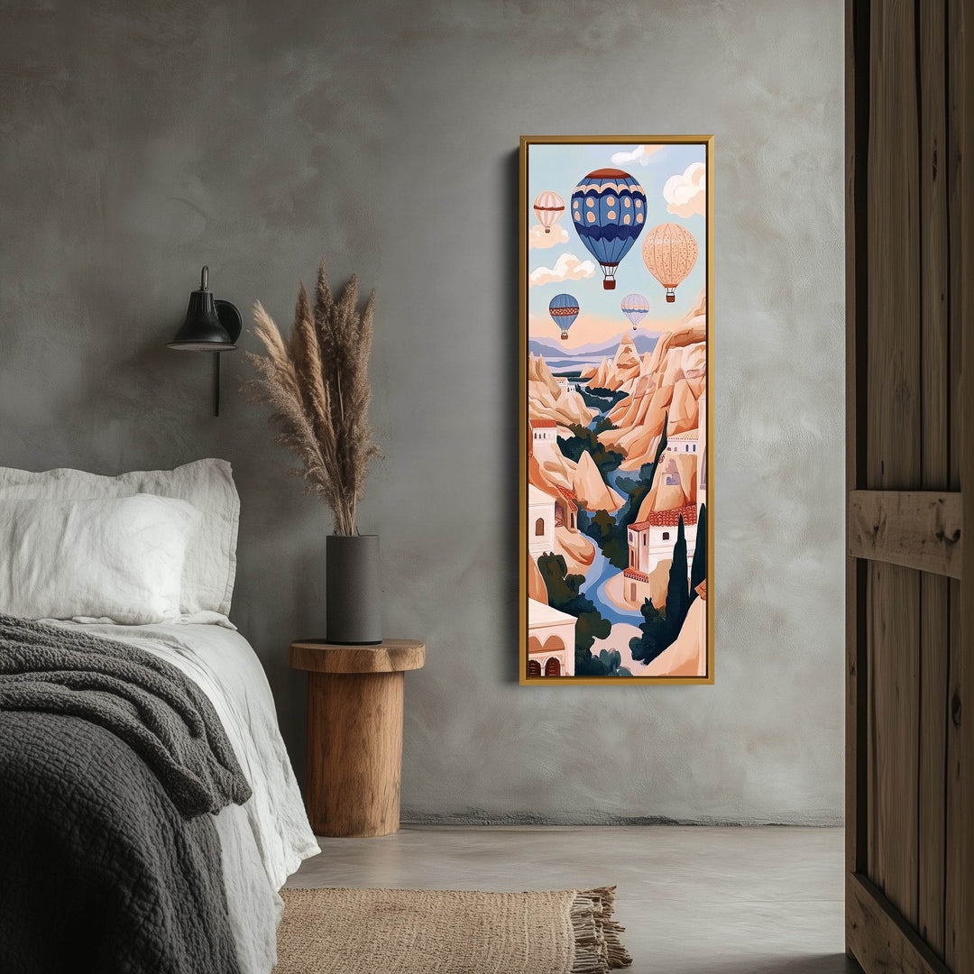 Cappadocia Balloons Vertical Framed Canvas Wall Decor - Atelier Printworks