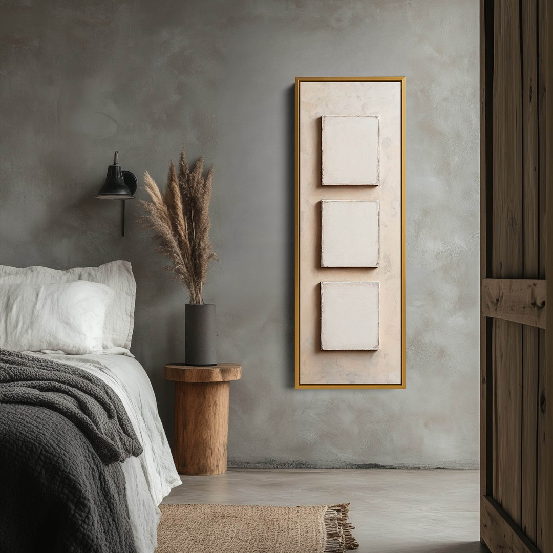 Minimalist Beige Vertical Framed Wall Decor - Atelier Printworks