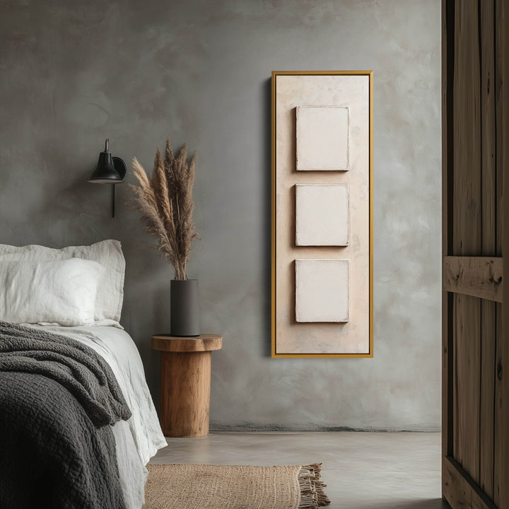 Minimalist Beige Vertical Framed Wall Decor - Atelier Printworks