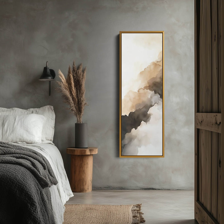Abstract Brown Cloud Vertical Long Wall Decor - Atelier Printworks
