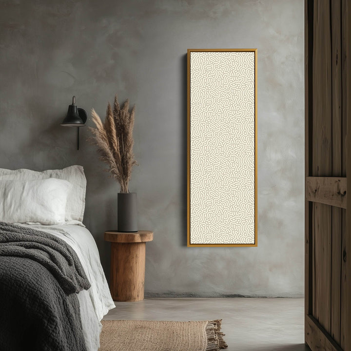 Minimalist Beige Abstract Pattern Vertical Wall Decor - Atelier Printworks