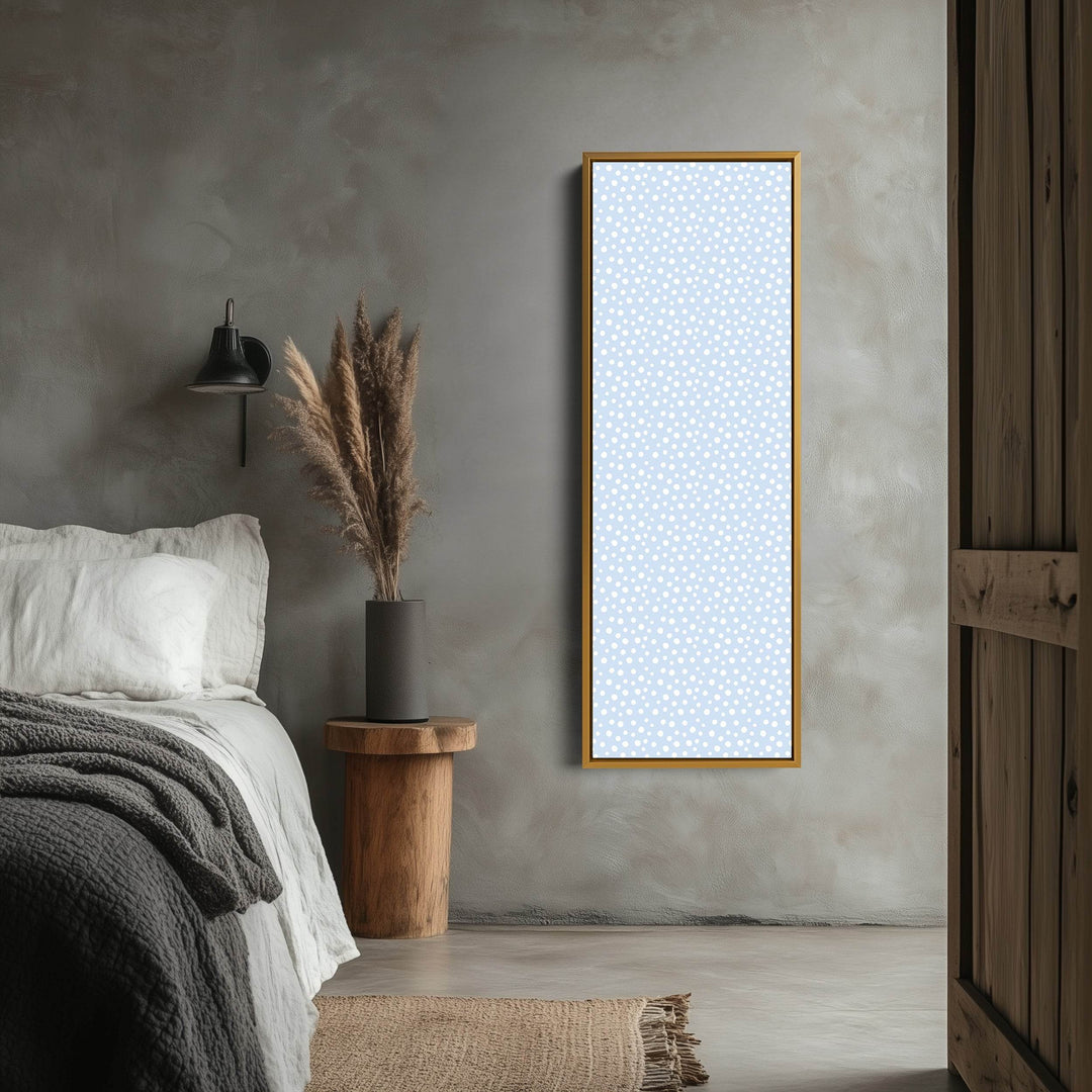 Vertical Long Wall Art Blue Polka Dot Wall Art - Atelier Printworks
