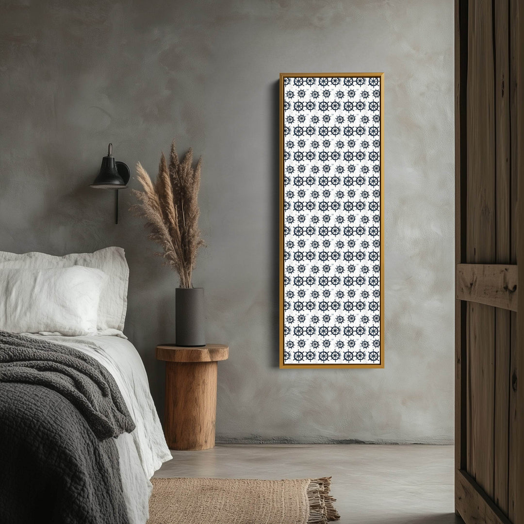 Vertical Long Wall Art Ships Wheel Wall Art - Atelier Printworks