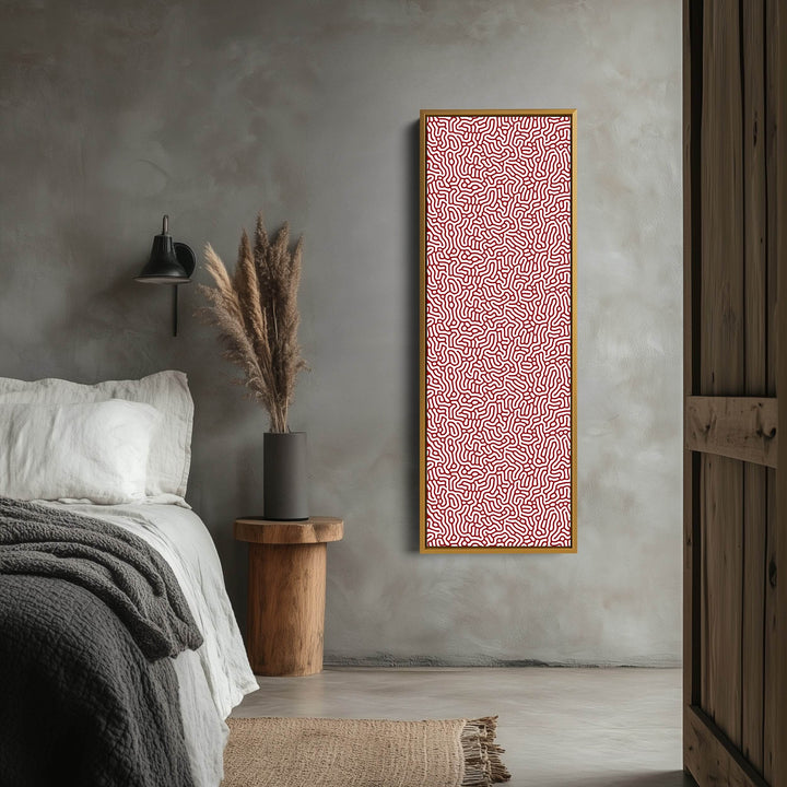 Vertical Long Wall Art Red & White Pattern - Atelier Printworks