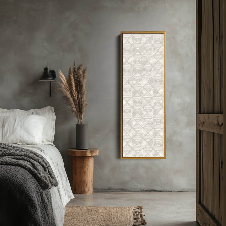 Vertical Wall Art Beige Geometric Pattern - Atelier Printworks