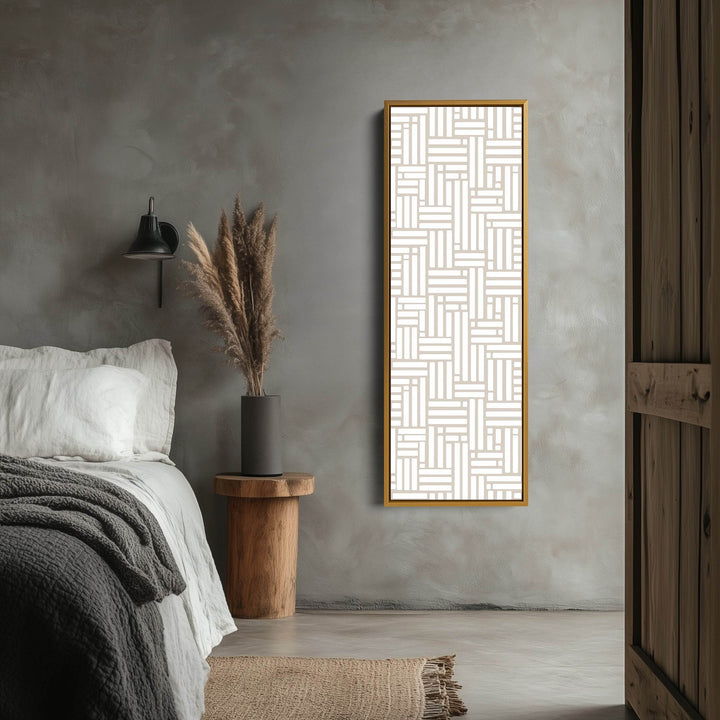 Beige & White Vertical Narrow Wall Art - Atelier Printworks