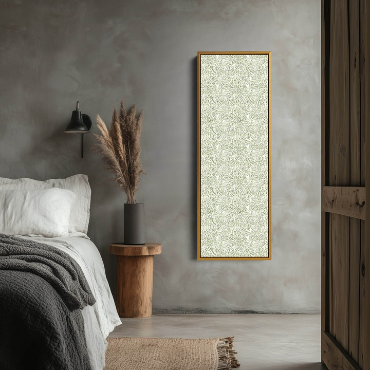 Long Vertical Wall Art Green Botanical Large Framed Canvas - Atelier Printworks