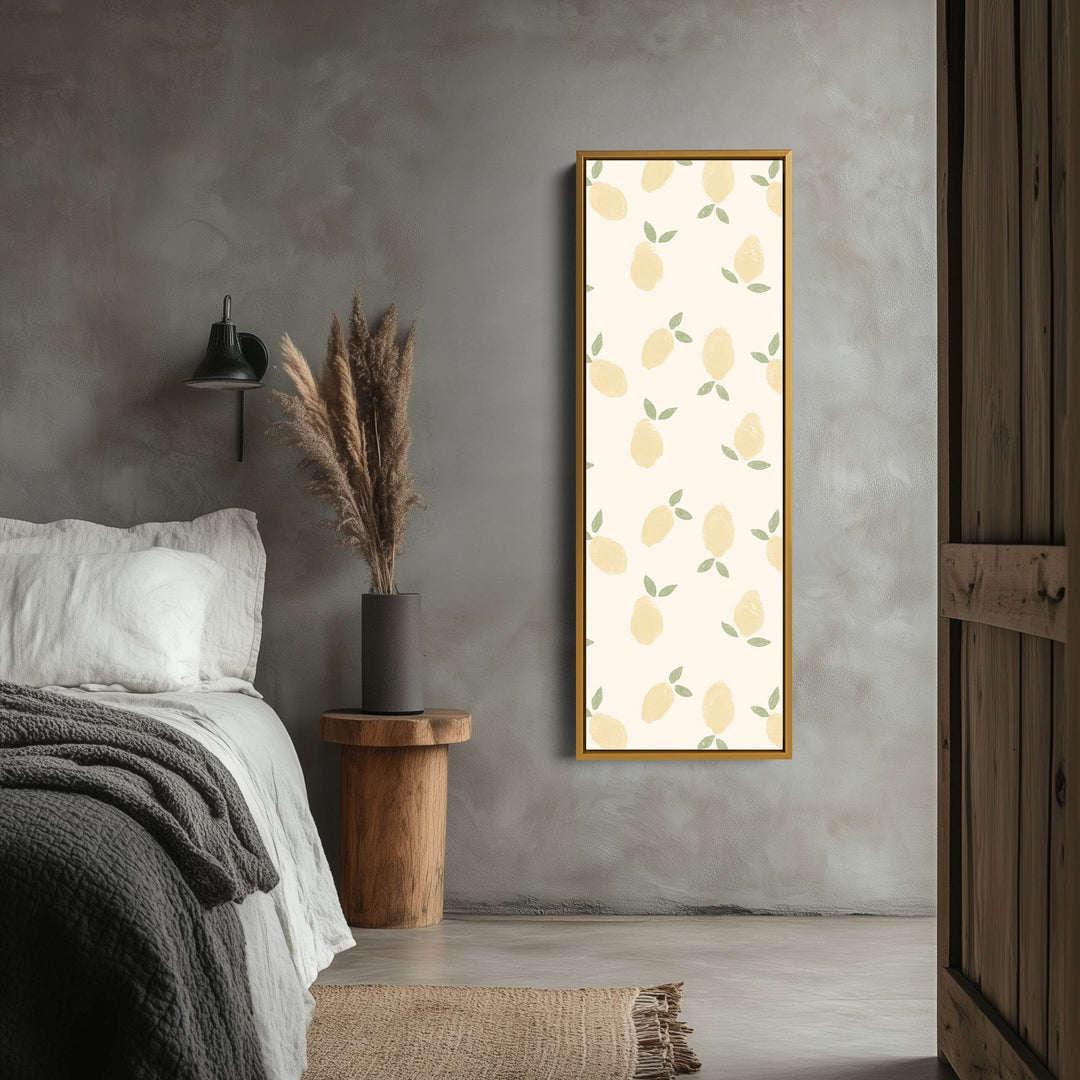 Long Narrow Kitchen Lemon Wall Art Vertical - Atelier Printworks