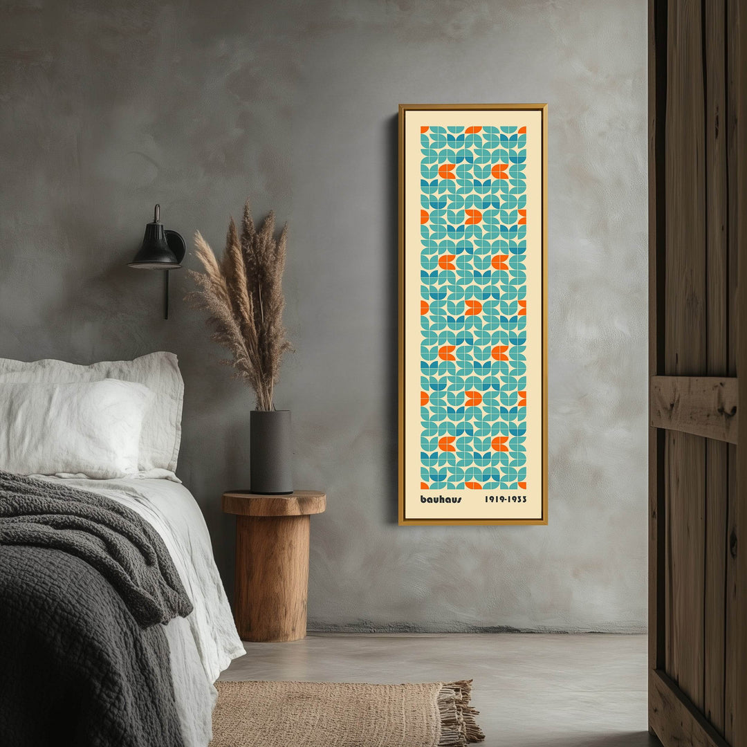 Bauhaus Large Framed Vertical Long Canvas Wall Art - Atelier Printworks
