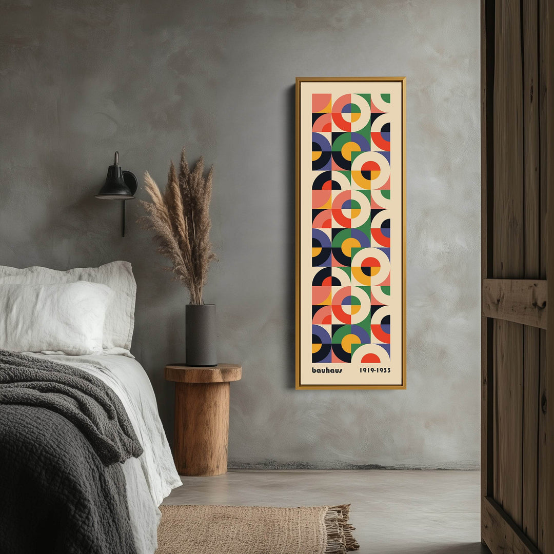 Bauhaus Mid Century Geometric Long Vertical Wall Art - Atelier Printworks