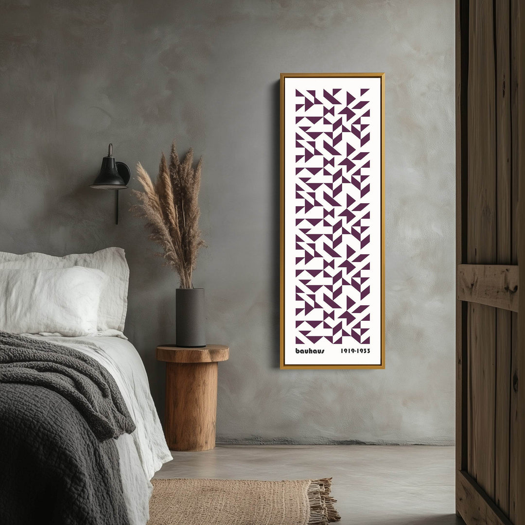 Bauhaus Retro Mid Century Geometric Long Vertical Wall Art - Atelier Printworks