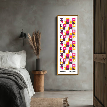 Bauhaus Tall Retro Mid Century Geometric Vertical Wall Art - Atelier Printworks