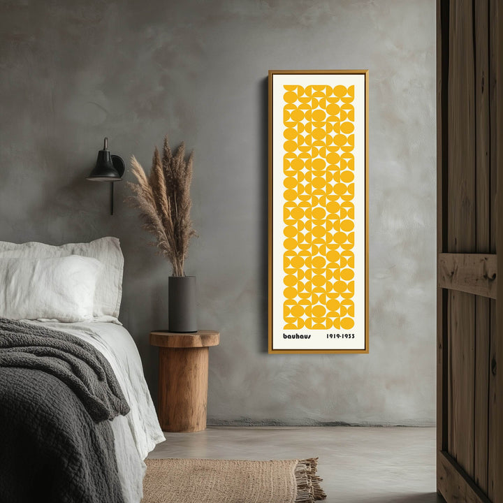 Vertical Long Wall Art Yellow Bauhaus Geometric - Atelier Printworks