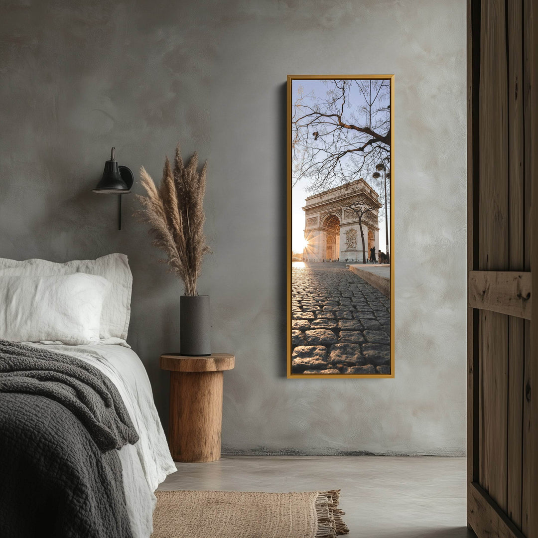 Paris Arc De Triomphe Vertical Long Framed Canvas - Atelier Printworks