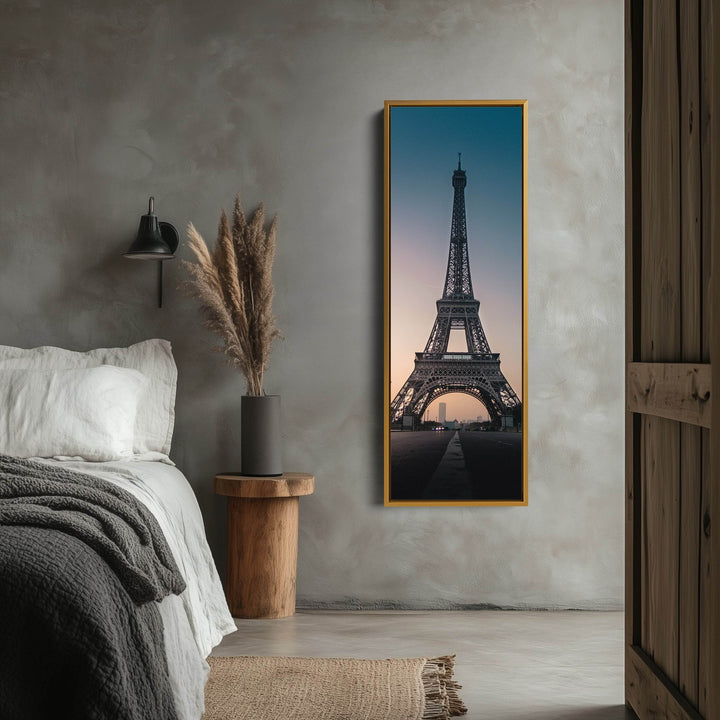 Paris Eiffel Tower Large Framed Canvas Vertical Wall Art - Atelier Printworks