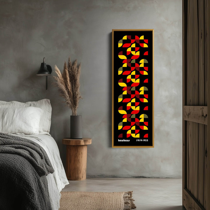 Black Long Vertical Mid Century Bauhaus Wall Art - Atelier Printworks