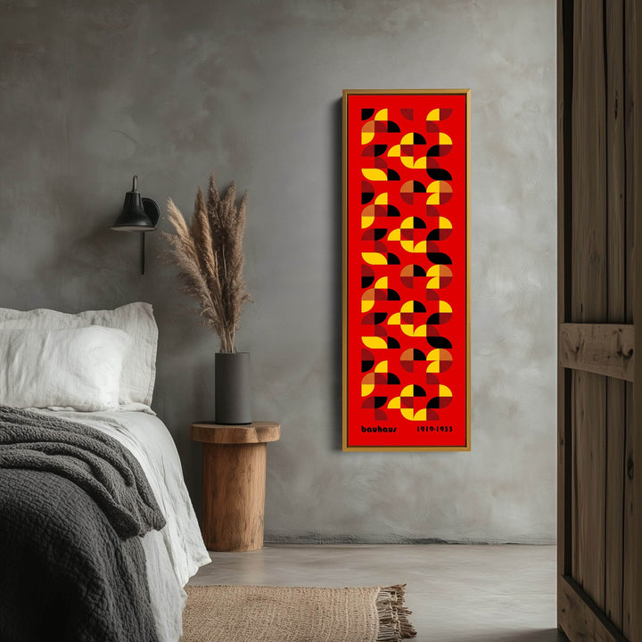 Red Vertical Wall Art Bauhaus Mid Century - Atelier Printworks