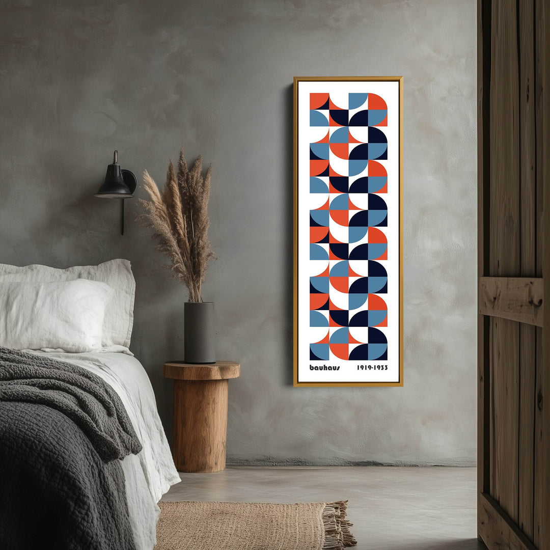 White Large Framed Canvas Beige Bauhaus Wall Art - Atelier Printworks