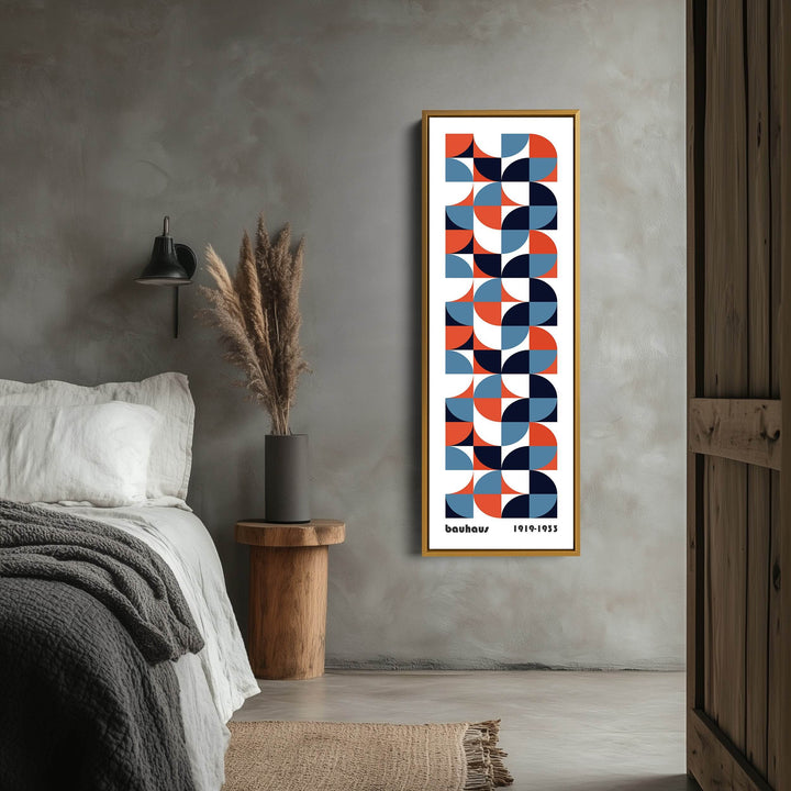 White Large Framed Canvas Beige Bauhaus Wall Art - Atelier Printworks