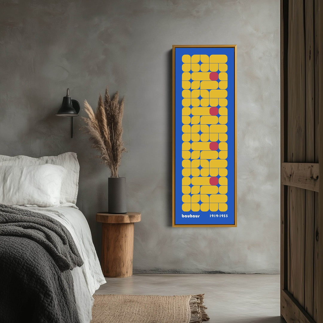 Tall Framed Canvas Long Bauhaus Geometric - Atelier Printworks