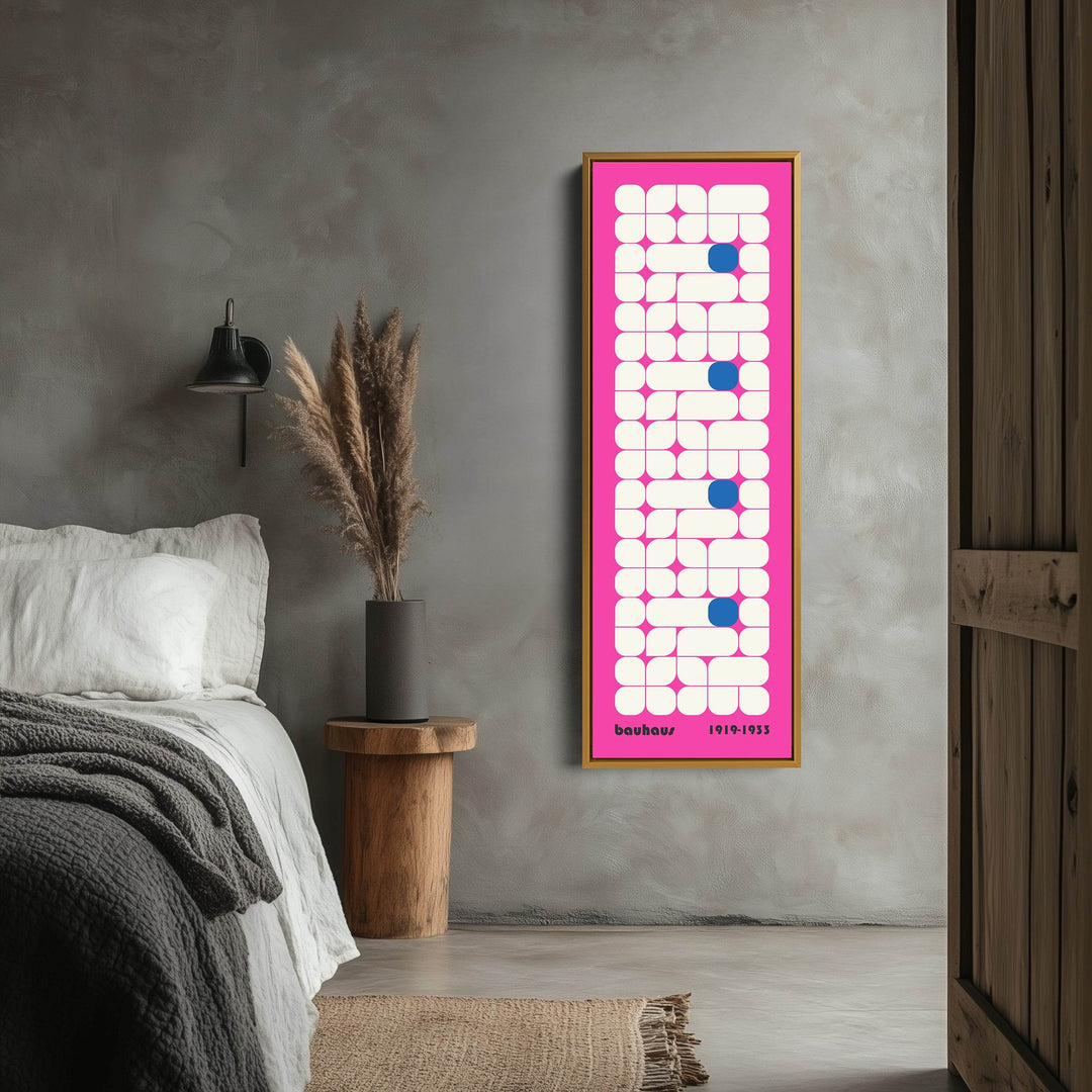 Vertical Pink Wall Decor Bauhaus Mid Century - Atelier Printworks